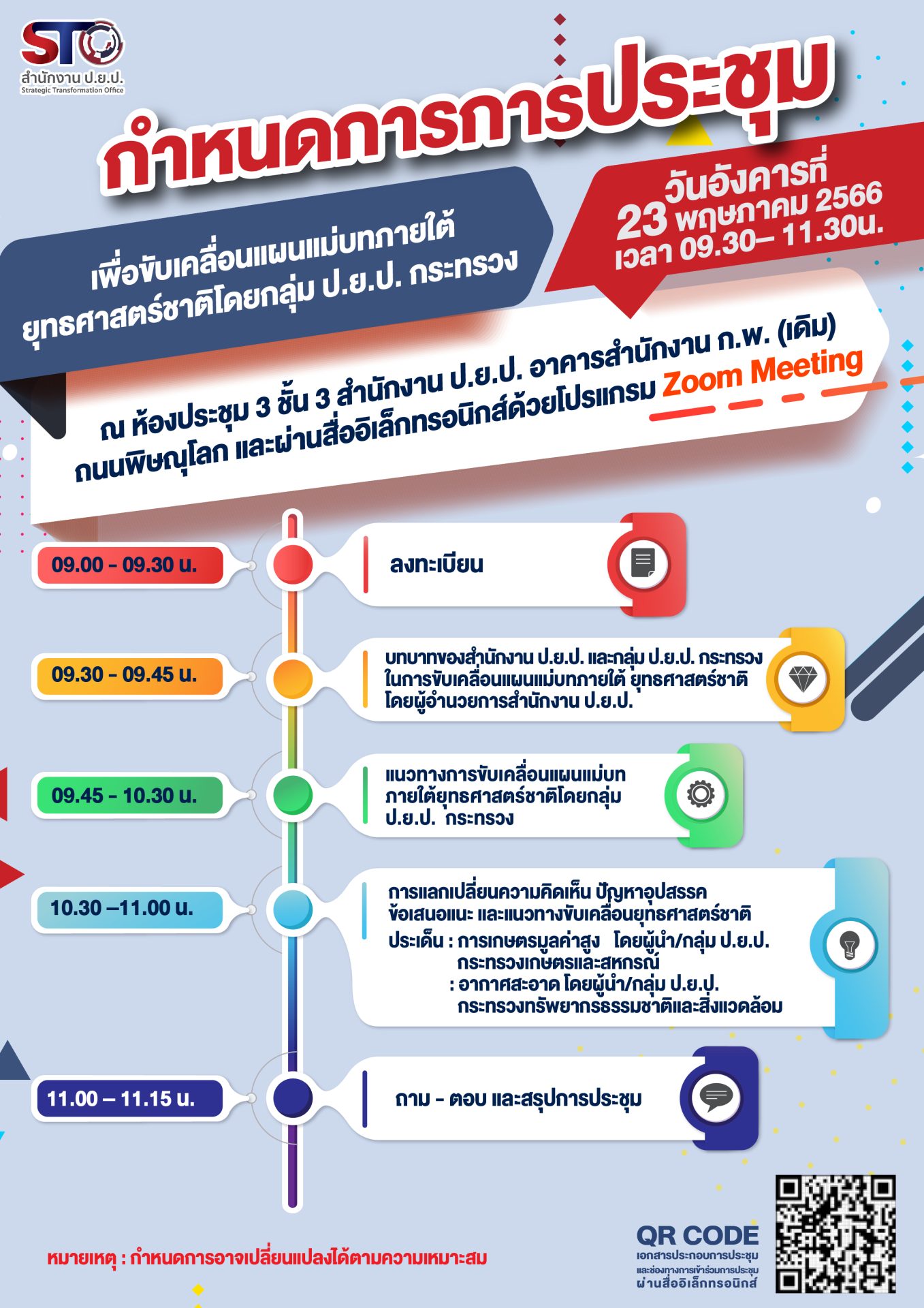 สำนักงาน ป.ย.ป. จัดประชุม ป.ย.ป. กระทรวงเพื่อขับเคลื่อนแผนแม่บทภายใต้ยุทธศาสตร์ชาติ